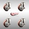 Service Caster 4 Inch 316SS Maroon Polyurethane Wheel Swivel Top Plate Caster Set with Brake SCC-SS31620S414-PPUB-MRN-TLB-4 - alternate 2